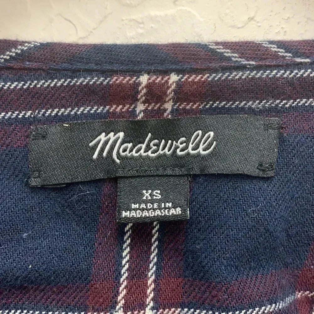 Madewell Plaid Ruffle-Yoke Top Size XS - Picture 5 of 7
